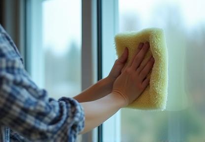 Cleaner wiping interior window